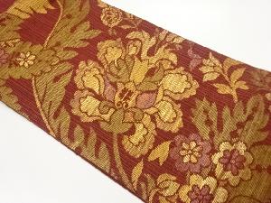 紙布・金糸草花模様織出し袋帯